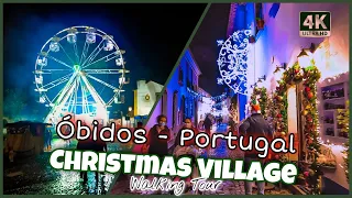 🇵🇹 Obidos, Christmas Market 2021 - Portugal Walking Tour (4K UHD)