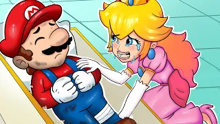 Noo,Mario!! Don't Leave Me Alone?! - Peach's Sad Story - Super Mario Bros Animation