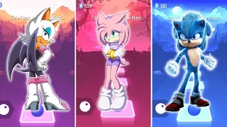 Rouge VS Amy Rose VS Sonic || Tiles Hop EDM Rush