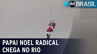 Papai Noel chega de rapel ao Pão de Açúcar no Rio | SBT Brasil (05/12/20)