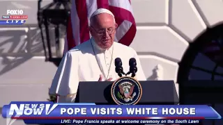 FNN: Pope Francis Speaks During Welcome Ceremony at White House