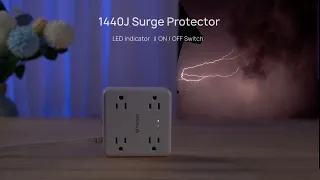 TROND Power Strip Surge Protector, Flat Plug Extension Cord 1625W, 8 Widely-Spaced Outlets