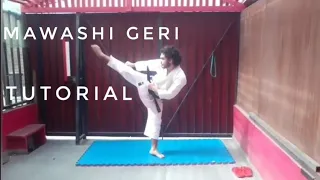 Mawashi geri tutorial, round kick, patada circular.