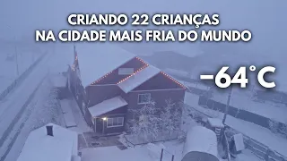 Criando 22 crianças na Cidade mais Fria do Mundo a -64°C | Yakutia, Sibéria