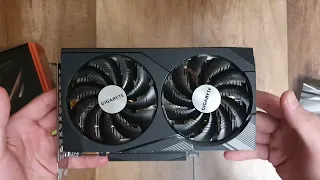 Мини распаковка и пара тестов видеокарты GeForce RTX 3060 Windforce 12G (GV-N3060WF2OC-12GD) Uboxing