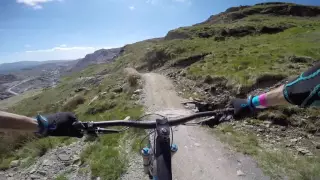 Full run POV downhill mountain bike full run Antur Stiniog on an Enduro bike - Black powder