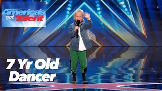 Adorable 7-year-old Eseniia Mikheeva is a dancing POWERHOUSE! | Auditions | AGT 2023