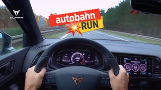 +200 km/h 💥 CUPRA ATECA ++ Acceleration on German Autobahn ++ Great exhaust sound for stock! 🎵🔊