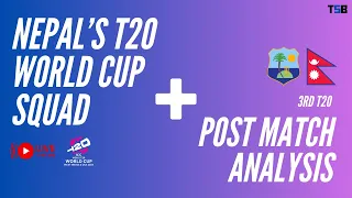 Nepal's T20 World Cup 2024 Squad | Nepal vs West Indies A 3rd T20 Analysis | #nepalicricketeam
