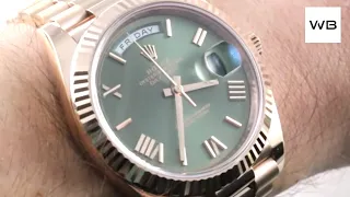 Rolex Day Date 40 GREEN DIAL / ROSE GOLD 228235 Luxury Watch Review