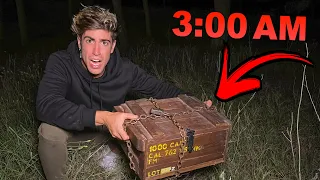 WE FOUND A MYSTERIOUS BOX AT 3 AM WITH A METAL DETECTOR