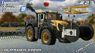 Spreading SLURRY with JCB and HOSE SYSTEM | Calmsden Farm | Farming Simulator 22 | Episode 23