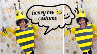 Honeybee Fancy Dress Costume with Chart Paper | Easy Fancy Dress Making For Kids | honey bee costume