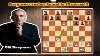 Kasparov Crushes Anand in 25 moves!