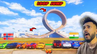 GTA 5 INDIAN CARS VS SUPER CARS LOOP JUMP😨😍 CHALLANGE GTA 5