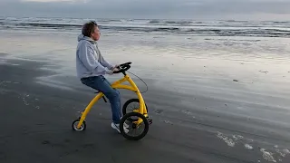 Nathalie on the Alinker at the Pacific Ocean