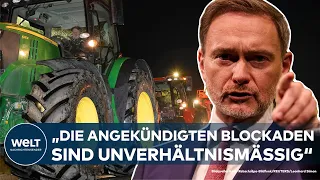 BAUERN-BLOCKADE: "Unverhältnismäßig" - Lindner kritisiert Subventionssucht der Landwirte deutlich