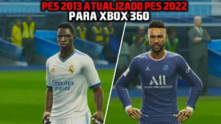 PES 2013 ATUALIZADO 2022 NO XBOX 360!! GAMEPLAY REAL MADRID X PSG