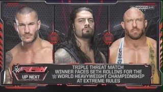 Triple Threat for WWE WHC match - RAW 6th April