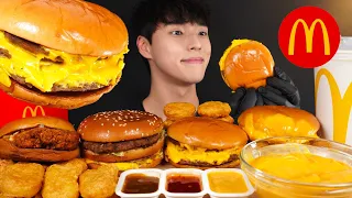 ASMR MUKBANG Mcdonalds Triple cheese burger, Big mac, Cheese burger🍔🍟 Eating sounds