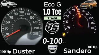 Dacia Sandero 1.0 TCe (ECO-G) VS Dacia Duster 1.0 Tce (Eco-G) Lpg 0-100 inceleme test acceleration