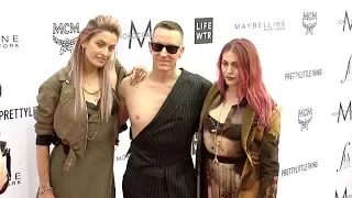 Jeremy Scott, Paris Jackson and Frances Bean Cobain at Daily Front Row Fashion Awards red carpet