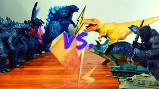 Battle of Team Godzilla vs. Team Kong (stop motion animation)