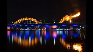 Vietnam's Dragon Bridge Breathes Fire & Water