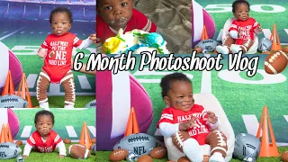 My Baby Is 6 Months🏈‼️| 6 Month Baby Boy Photoshoot Vlog❤️ | Baby Photoshoot Ideas