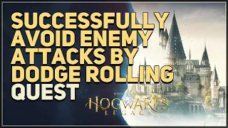 Successfully avoid enemy attacks by dodge rolling Hogwarts Legacy