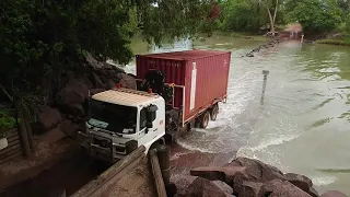 Truck crossing Cahill's Crossing East Alligator River