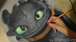 Speed Drawing: Toothless /Chimuelo (How To Train Your Dragon) | Diana Díaz