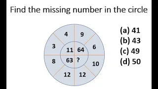 Reasoning Find the Missing Number in the Circle, 3, 4, 11;  9, 6, 64; 8, 12, 63; 12, 10, ?