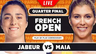 JABEUR vs HADDAD MAIA | French Open 2023 Quarter Final | LIVE Tennis Play-by-Play Stream