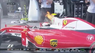 F1 2016 Kimi Raikkonen Engine BLOWN FIRE Australian GP RACE