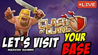 Clash Of Clans LIVE | LET'S VISIT YOUR BASE | #COC #clash #live