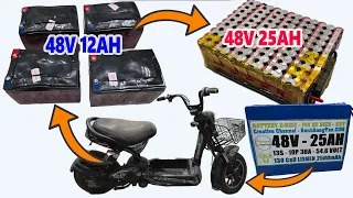 Upgrade E-bike Battery broken to 48v 25Ah 130 Cell 18650 Battery