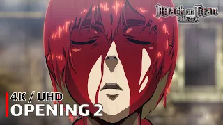 Attack on Titan - Opening 2 【Jiyuu no Tsubasa】 4K / UHD Creditless | CC