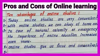 Pros and Cons of Online learning | Write easy English advantage & Disadvantage of online learning