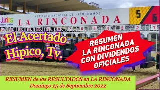 RESULTS in LA RINCONADA Sunday September 25, 2022, LA RINCONADA SUMMARY 🔥🚀