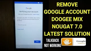 Doogee Mix Bypass Frp Google Account Latest Solution 2019 security