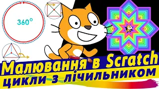 Геометричні фігури в scratch | Цикли в scratch: фігури | Цикли з лічильником в scratch