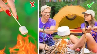 12 Weird Ways To Sneak Candies Into School Camp / Camping Pranks And Games!
