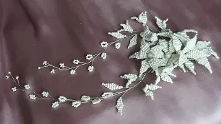 Boncuktan Gelin Tacı Yapımı - DIY Beaded Bridal Hair  Vine