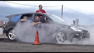 Nitrous Powered Ford Focus Burnout At USC 2017