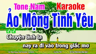 Karaoke Ảo Mộng Tình Yêu Tone Nam Nhạc Sống || Tình Trong Trắng