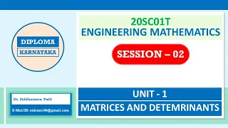 20SC01T_Diploma_Engineering Mathematics_Session-02_Matrices and Determinants