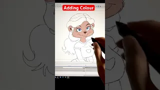 Adding Colour to my 2D Drawn Animation #animation #animator #traditionalanimation #coloring #anime