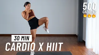 30 MIN CARDIO HIIT WORKOUT - Kickboxing Inspired (Full Body, No Equipment, No Repeats)