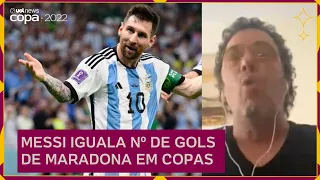 MESSI iguala nº de GOLS de MARADONA em COPAS: 'É preciso comparar o PESO de jogos e gols', diz Casão